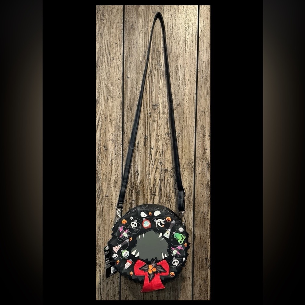 Loungefly Disney Nightmare Before Christmas Figural Wreath Crossbody Purse